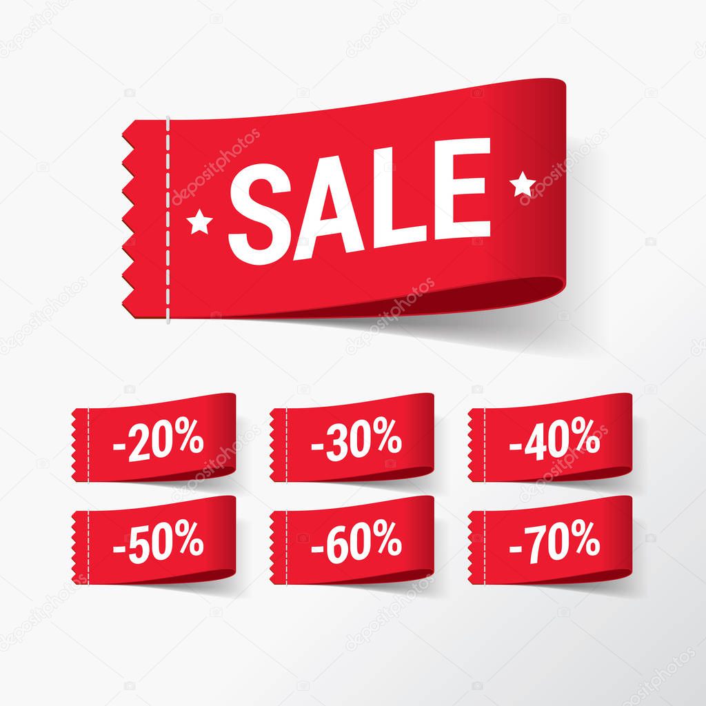 Discount Labels Set Vector Flat 