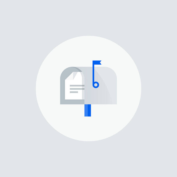 Mailbox flat icon isolated