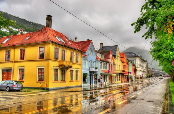 Krásné domy v centru města Bergen, Norsko — Stock fotografie