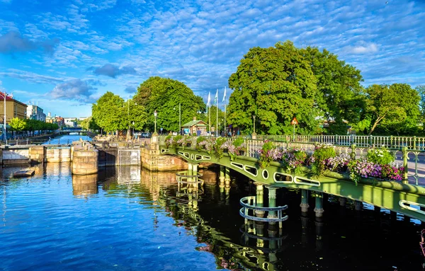 Kanal di pusat bersejarah Gothenburg - Swedia — Stok Foto