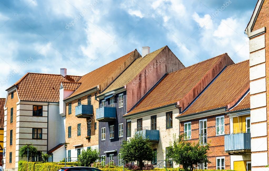 Buildings in the old town of Helsingor - Denmark