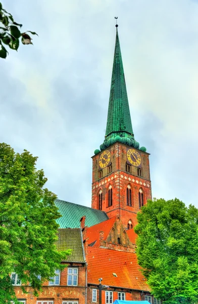 जेकबर्चेचे दृश्य, लुबेक, जर्मनी मध्ये सेंट जॅकोबी चर्च — स्टॉक फोटो, इमेज