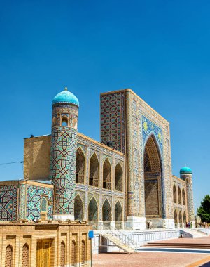 Tilya-Kori medrese Registan Meydanı'Semerkand, Özbekistan
