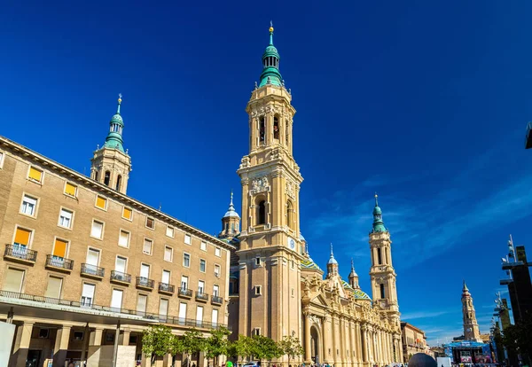 Basilica Our Lady of the Pillar in Zaragoza, Spain — Stock Photo, Image