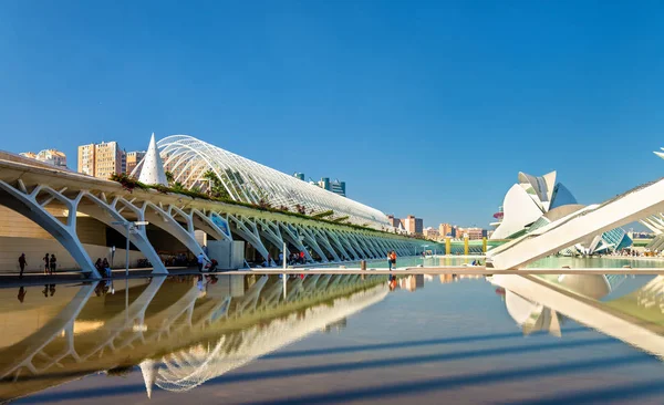 LUmbracle, a landscaped walk with plant species indigenous to Valencia - the City of Arts and Sciences, Spain — Stock Photo, Image