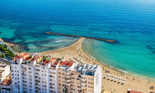 Stranden Postiguet i Alicante, Spanien — Stockfoto