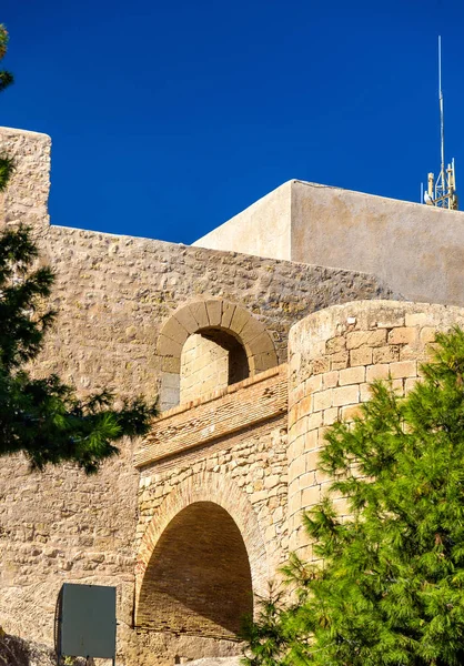 Walls of Santa Barbara Castle in Alicante, Spain — Stock Photo, Image