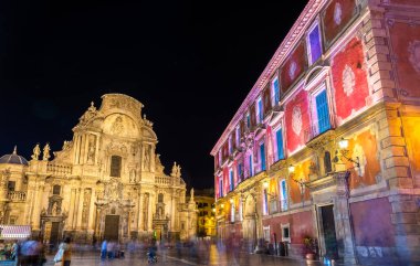 Santa Maria Katedrali ve piskoposluk Sarayı Belluga Meydanı Murcia, İspanya