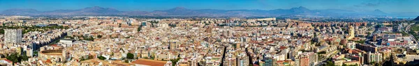 Panorama de Alicante do Castelo de Santa Barbara, Espanha — Fotografia de Stock