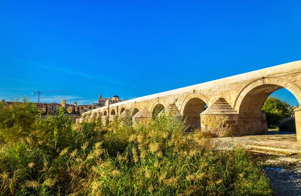 Роман міст над річки Гвадалквівір в Кордова, Іспанія — стокове фото