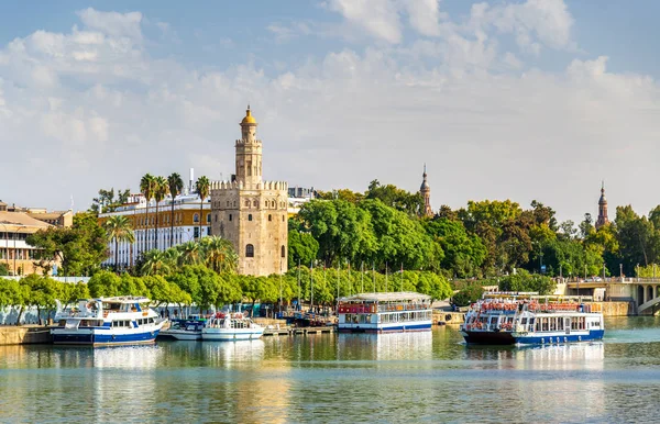 View of the Torre del Oro, a tower in Seville, Spain — Stock Photo, Image