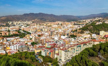 Panoramik Gibralfaro Kalesi, İspanya'dan Malaga