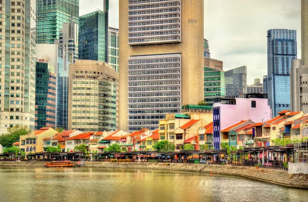 Boat Quay, ett historiskt distrikt i Singapore — Stockfoto