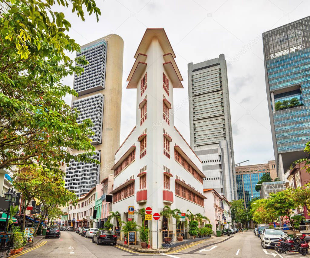 Boat Quay, a historical district of Singapore