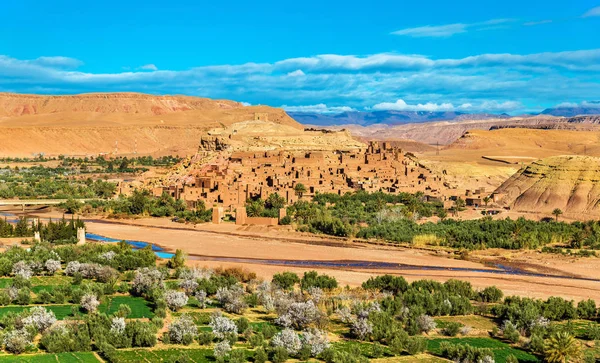 Panoramic view of Ait Benhaddou, a UNESCO world heritage site in Morocco — Stock Photo, Image