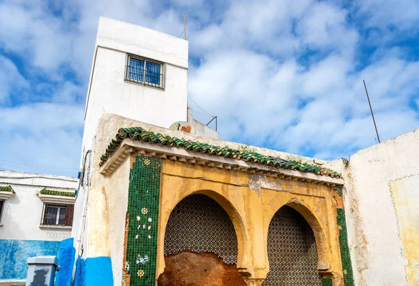 Знаменитий синьо-білі будинки в Kasbah Udayas - Рабат, Марокко — стокове фото