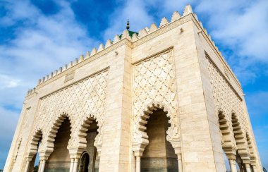 Mohammed V, Rabat, Fas tarihi bir bina Türbesi. Fas Kralı ve iki oğlu, geç Kral Hassan II ve Prens Abdullah mezarlar içerir
