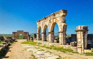 Cordo Maximus, Volubilis, Fas antik bir Roma şehri ana cadde