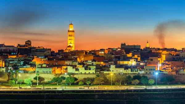 Panorama z Meknes wieczorem - Maroko — Zdjęcie stockowe