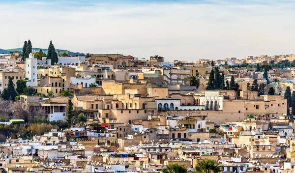 Panorama da Medina Velha em Fes, Marrocos, África — Fotografia de Stock