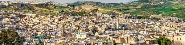 Panorama starej mediny w Fes, Maroko, Afryka Północna — Zdjęcie stockowe