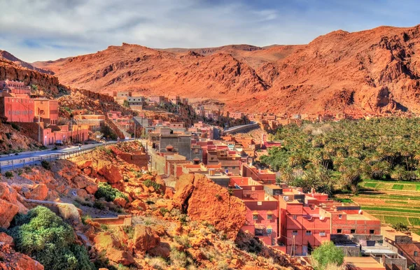 Panorama de la ciudad Tinghir en Marruecos — Foto de Stock