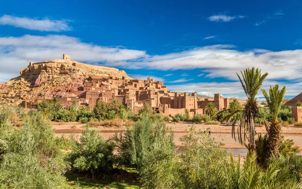 Vista panorámica de Ait Benhaddou, Patrimonio de la Humanidad por la UNESCO en Marruecos — Foto de Stock