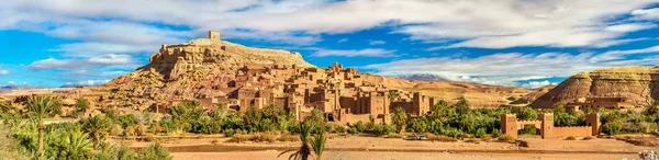 Vista panorámica de Ait Benhaddou, Patrimonio de la Humanidad por la UNESCO en Marruecos — Foto de Stock