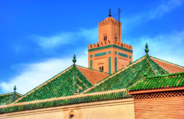 Buildings in Medina of Marrakesh, a UNESCO heritage site in Morocco clipart