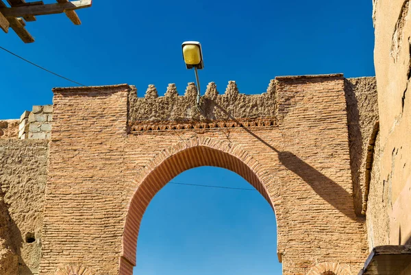 在联合国教科文组织遗产在摩洛哥马拉喀什麦地那的门 — 图库照片
