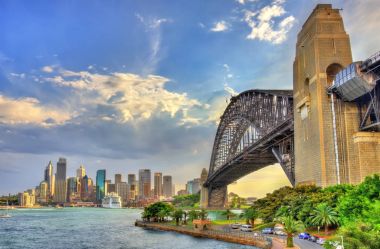 Sidney liman Köprüsü üzerinden Milsons point, Avustralya.