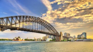 Sydney Harbour Bridge from Milsons point, Australia. clipart