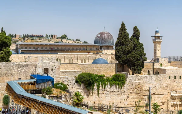 Vista de la Mezquita de Al-Aqsa en Jerusalén — Foto de Stock