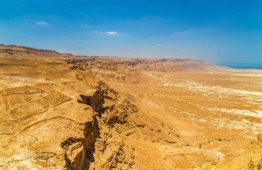 Judaean Masada kale - İsrail görüldüğü gibi çöl