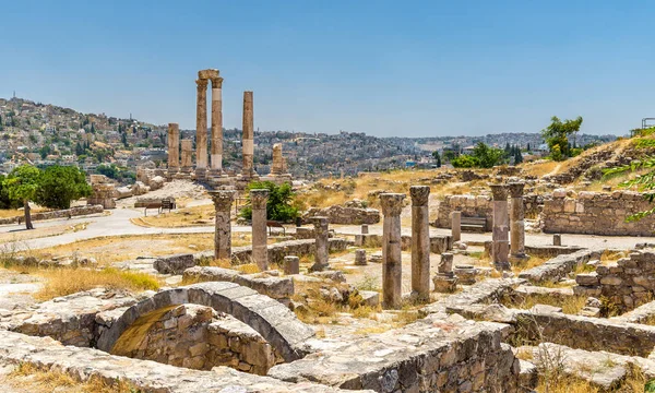 Ruines de l'église byzantine de la Citadelle d'Amman — Photo