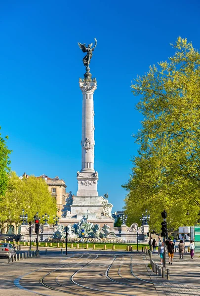 Monument aux Girondins sulla piazza Quinconces a Bordeaux - Francia — Foto Stock