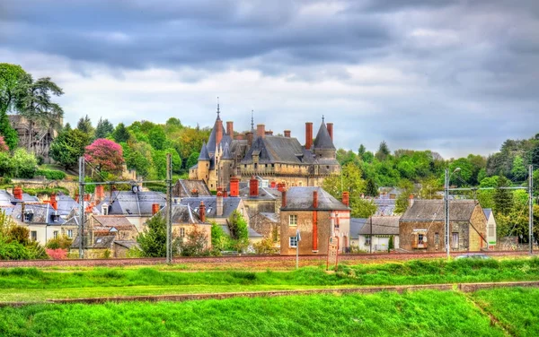 Vista del Langeais con el castillo - Valle del Loira, Francia — Foto de Stock