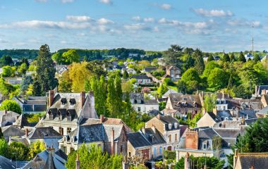 Bir Amboise, Loire Valley, Fransa için bir kasaba görünümü