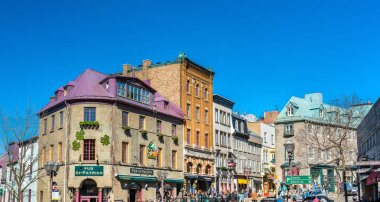 Buildings in the old town of Quebec City clipart