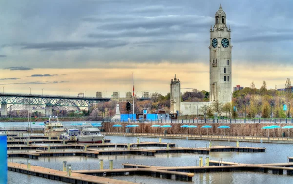 View of Montreal Clock Tower in the Old Port - Canada — Stock Photo, Image