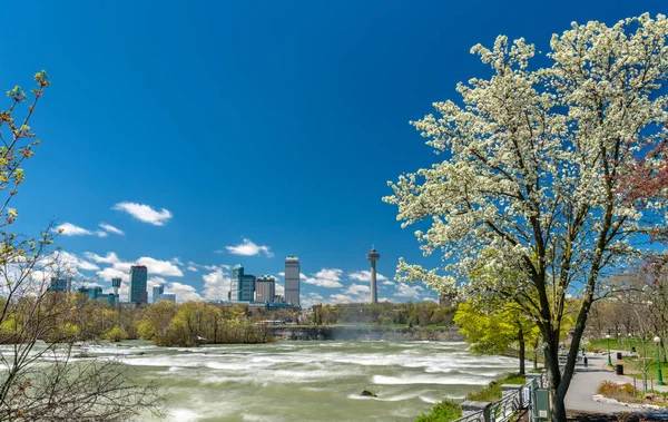 Visa av Niagara Falls City från USA sida — Stockfoto