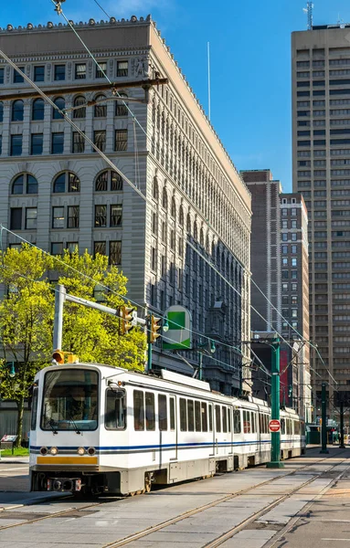Metro Rail on Main Street in Buffalo, New York