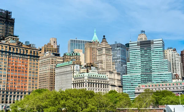 Skyline of Manhattan en Nueva York, Estados Unidos — Foto de Stock