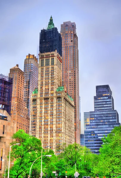 Edificios en Lower Manhattan, Nueva York — Foto de Stock