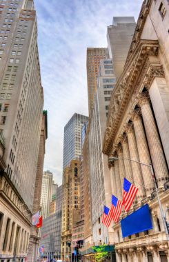 Manhattan, New York City Wall Street'te binalar