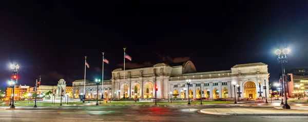 Vista da Union Station em Washington DC à noite — Fotografia de Stock