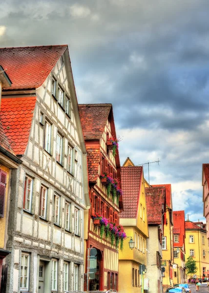 Типичные полудеревянные дома в Тюбингене - Баден Вюртемберг, Германия — стоковое фото