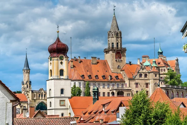 View of St. Johann Church and the Castle in Sigmaringen - Baden-Wurttemberg, Germany — Stock Photo, Image