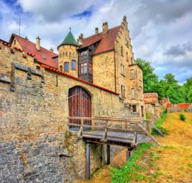 Lichtenstein Castle Baden Wurttemberg, Almanya'da görünümünü