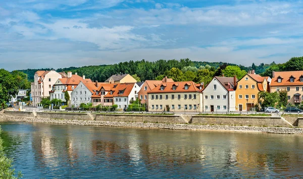 Pohled na Regensburg s Dunajem v Německu — Stock fotografie